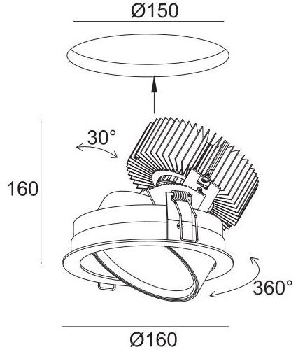 ZUMI Встраиваемый светодиодный точечный светильник sun-id-1355499 - Вид №5