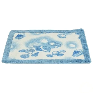 Коврик для ванной комнаты Sea Snail голубой, 60x90 см