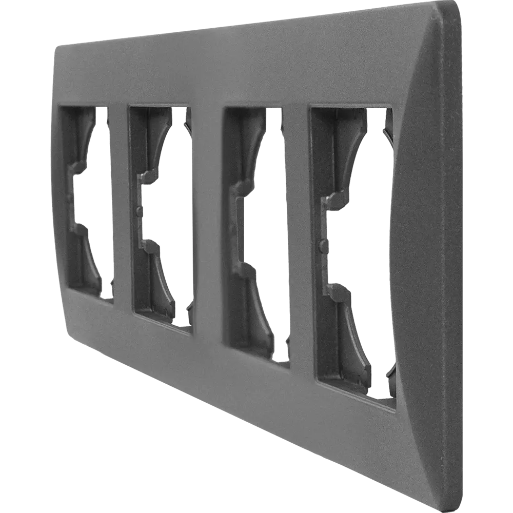 Рамка GUSI Electric Ugra для 4 розеток и выключателей, графит 83865122 STLM-0045266 - Вид №2