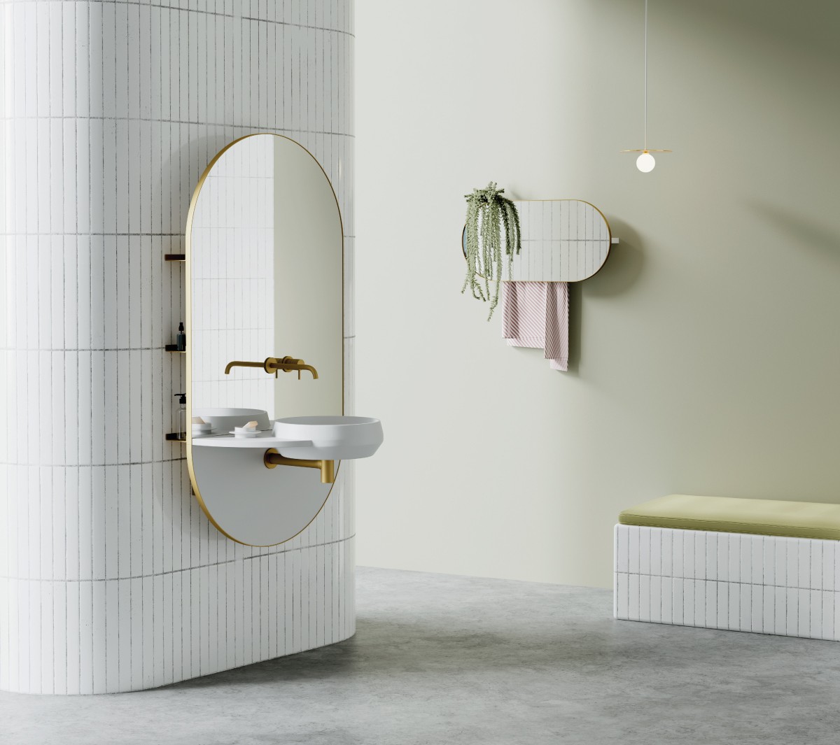 Ex.T ARCO Консоль с раковиной, зеркалом и посудой EXARCO/OT  - Вид №5