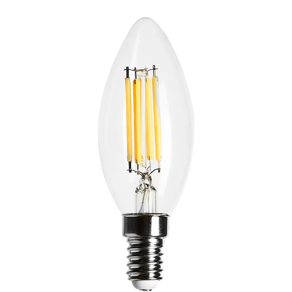 Лампа светодиодная филаментная Osram E14 220 В 5 Вт свеча прозрачная 520 лм тёплый белый свет, для диммера STLM-2046185 - Вид №1