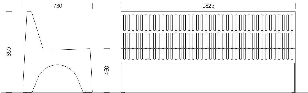 BENKERT BANKE Скамья из нержавеющей стали со спинкой Chalidor sun-id-1384770 - Вид №3