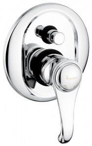 6019BC Внутристенный смеситель Tiffany на 2 выхода, цвет белый-хром