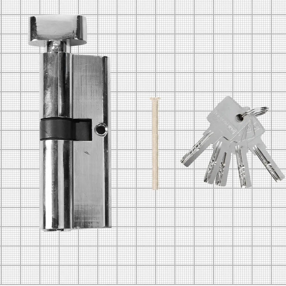 Цилиндр ключ/вертушка 35x45 хром, 80 C BK CP PALLADIUM STLM-2049439 - Вид №2