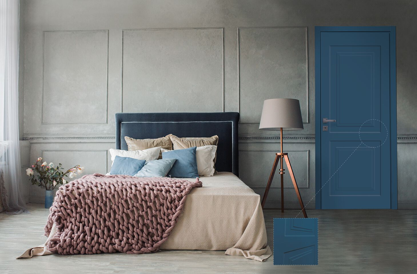 Акустическая распашная дверь с выдвижными петлями DIERRE BI-LIGHT ARCH-00057199