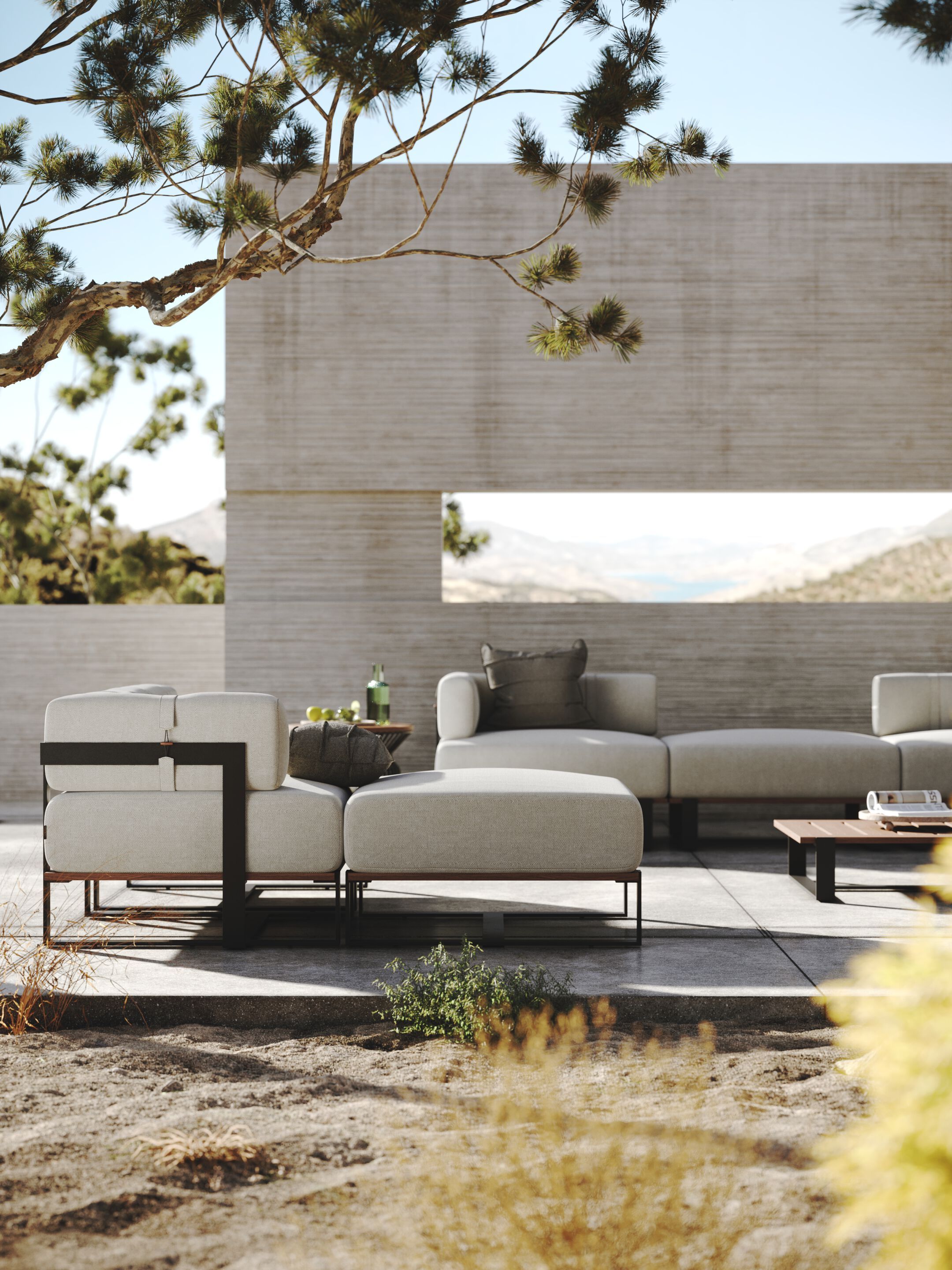 Ткань прямоугольный сад пуфик Laskasas Салим ARCH-00084034 - Вид №2