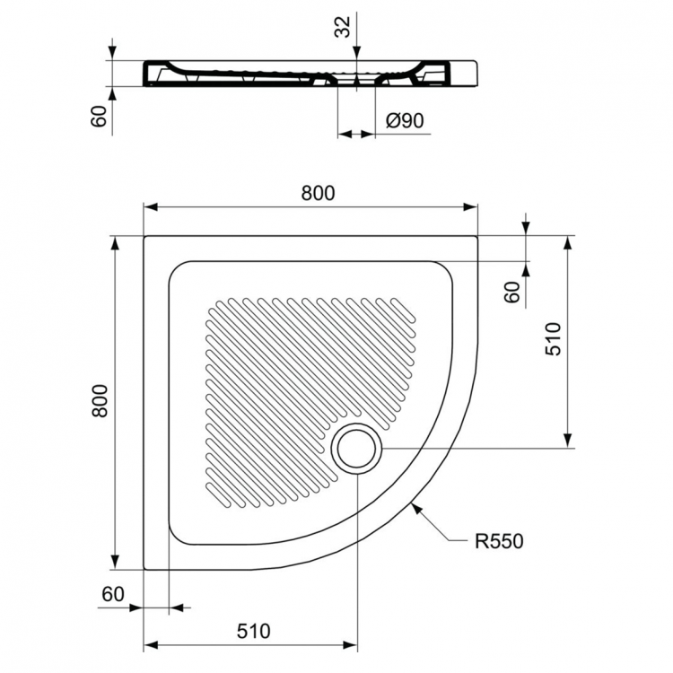 T266601 Душевой поддон 80X80 см Ideal Standard CONNECT - Вид №2