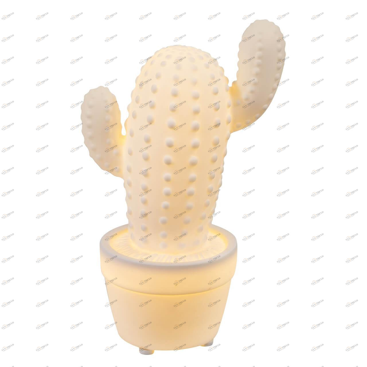 Лампа настольная белая "Кактус" Globo Chaita 22808 GLOBO ФЛОРИСТИКА 00-3907068 Белый Ceramica Globo 