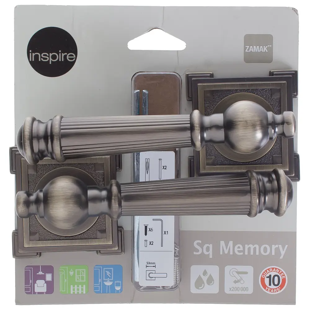 Дверная ручка Inspire «SQ Memory», без запирания, комплект, цвет бронза 18808391 STLM-2061843  - Вид №3