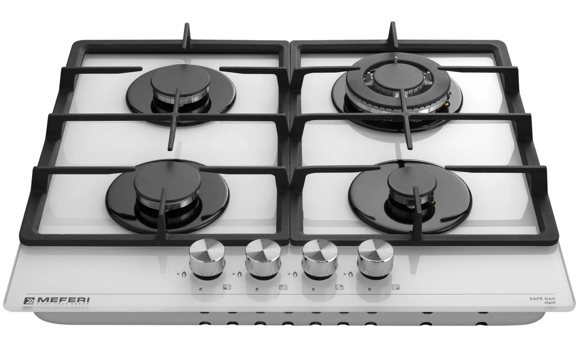 9168784 Газовая варочная поверхность Meferi MGH604WH GLASS POWER STDN-0110187 - Вид №1