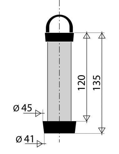 730300 000 00  Трубка с ручкой для перелива для раковины Д. 50 мм, гидрозатвор 120 мм, нержавеющая сталь Valentin Сталь  - Вид №2
