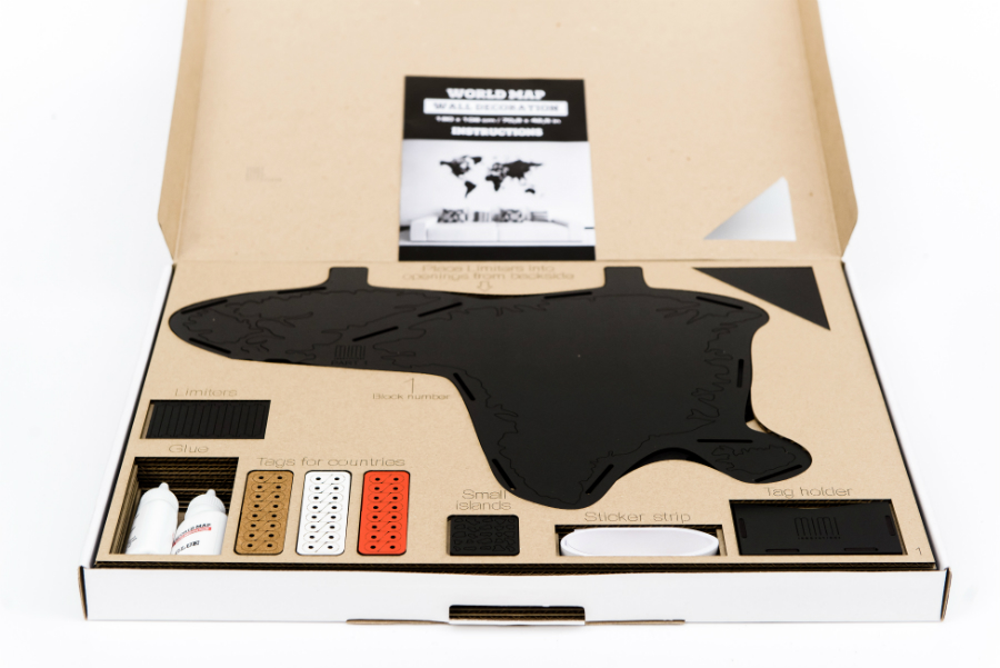 18-21 Карта-пазл wall decoration, 180х108 см, черная Mimi  - Вид №10