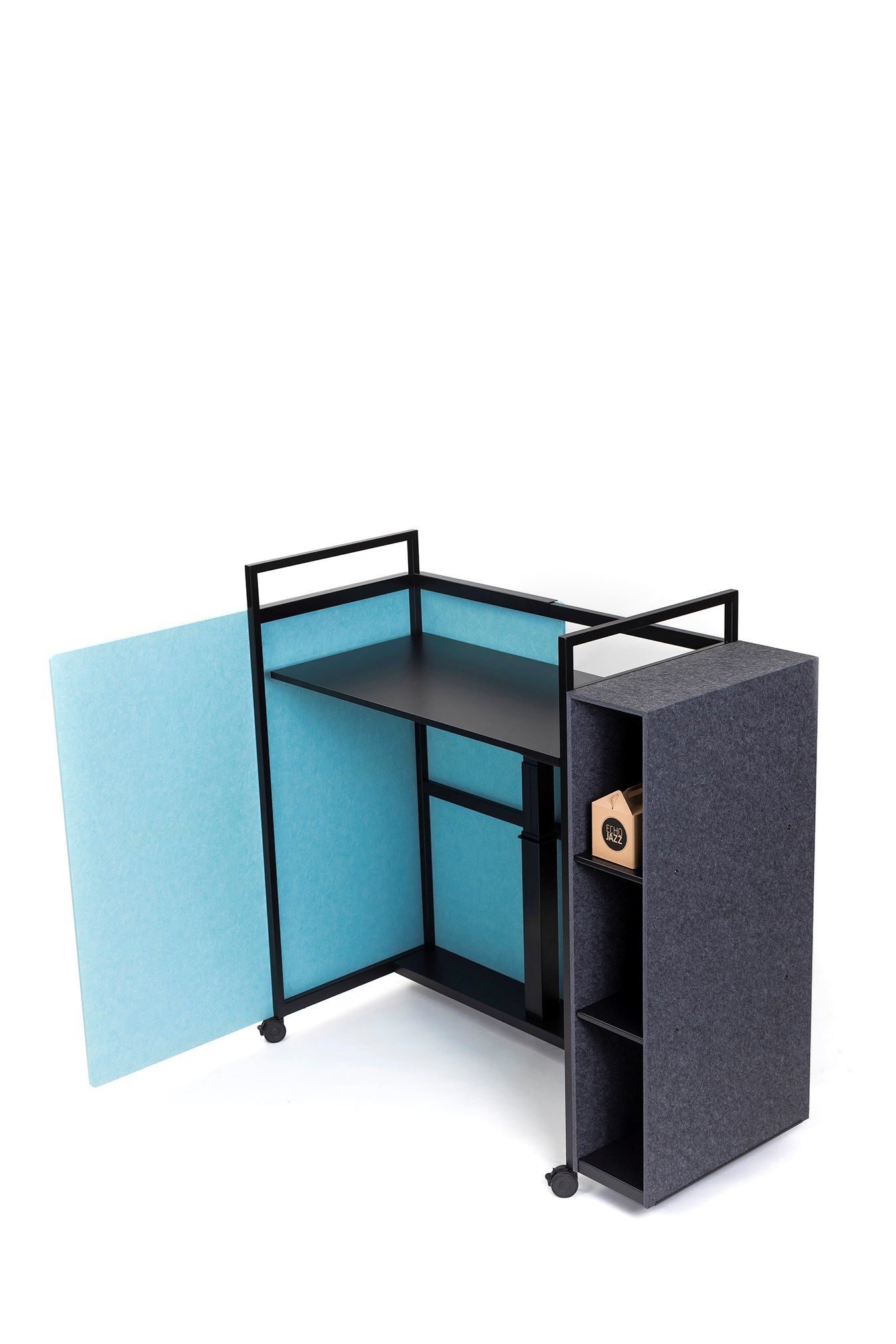 Рециркулированный ПЭТ регулируемая высота стол на колесах с электрической розеткой ECHOJAZZ MCART ARCH-00131553 - Вид №12