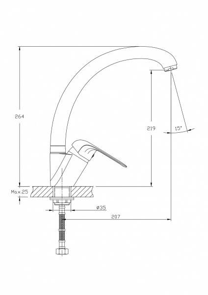 Смеситель для кухни Rush Fiji FI1835-22 хром 11523120 - Вид №1