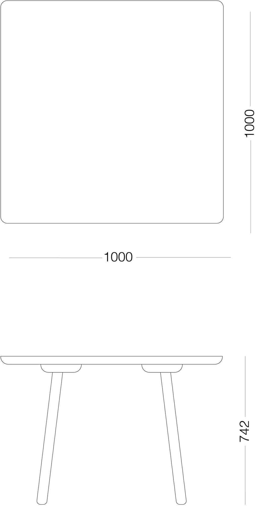 EMKO Квадратный обеденный стол из массива дерева Naïve Naive sun-id-1475656 - Вид №4