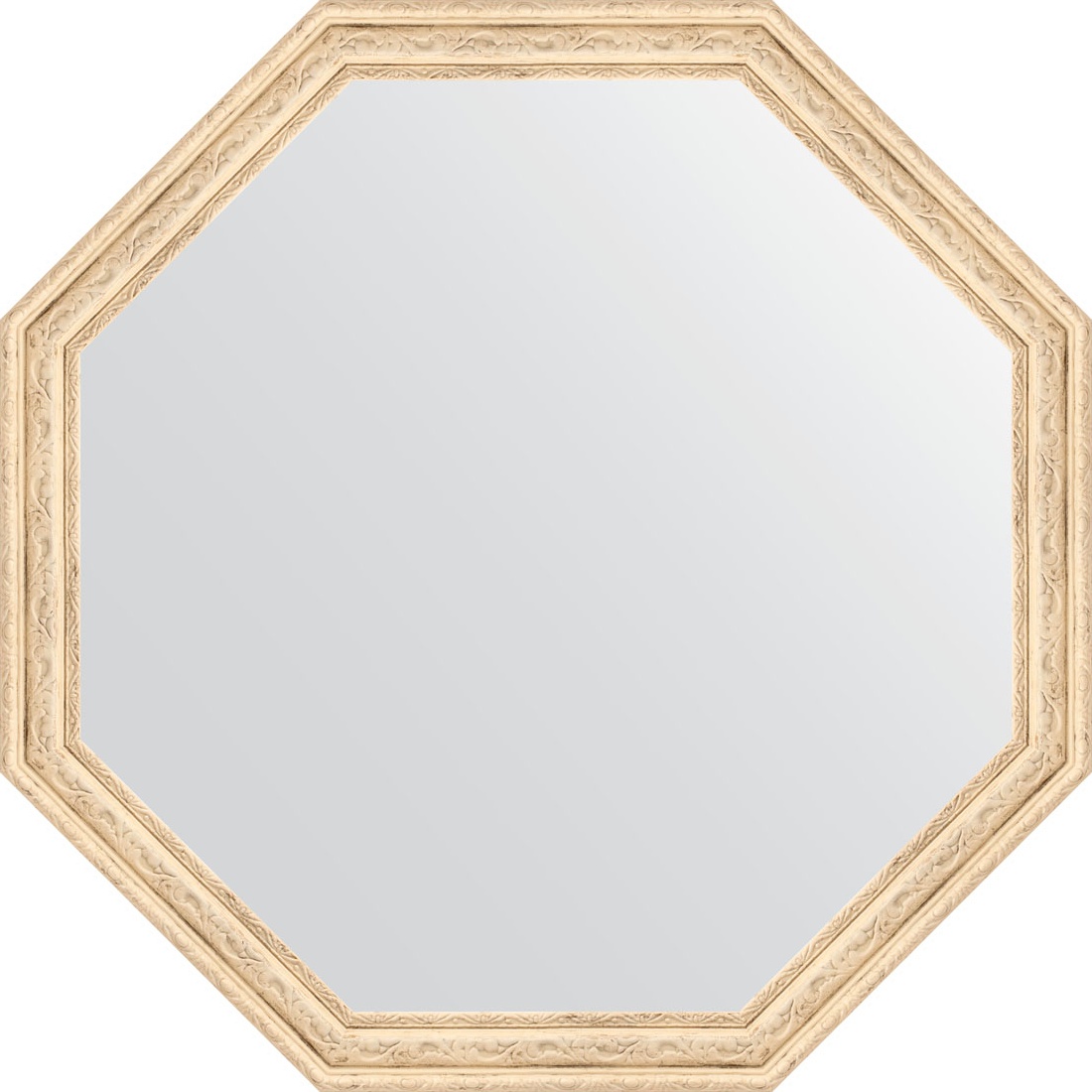 BY 3687 Зеркало в багетной раме - слоновая кость 51 mm EVOFORM Octagon
