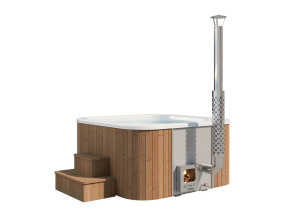 Открытый квадратный мини-бассейн с гидромассажем