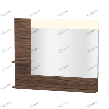 VE731202121 Vero Зеркало с полочками сбоку и внизу Орех темный декор Duravit