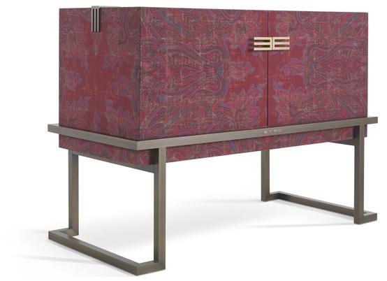 ETRO Home Interiors Комод с распашной дверцей из металла и ткани Kolkata sun-id-1425269 - Вид №1