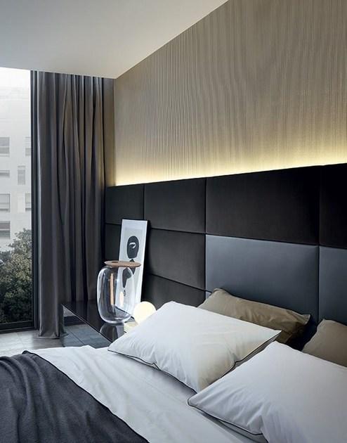 Poliform Двуспальная кровать из кожи с обитым изголовьем Dream sun-id-1426783 - Вид №4