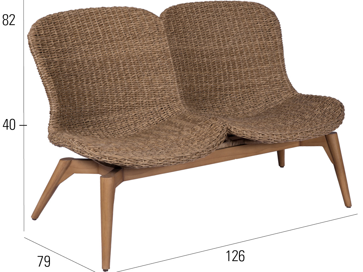 68.00.0374 Love Seat Orlando Twist натуральный борнео Mbm  - Вид №2