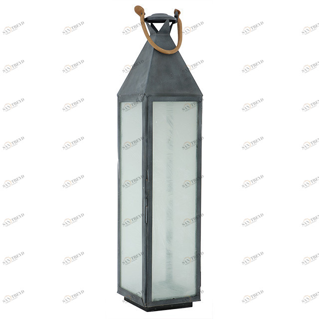 Подсвечник-фонарь с кожаной ручкой черный Vanini L от Eichholtz EICHHOLTZ EICHHOLTZ 060253 Прозрачный;черный 