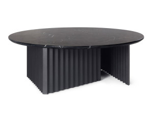 Мраморный и стальной круглый низкий журнальный столик