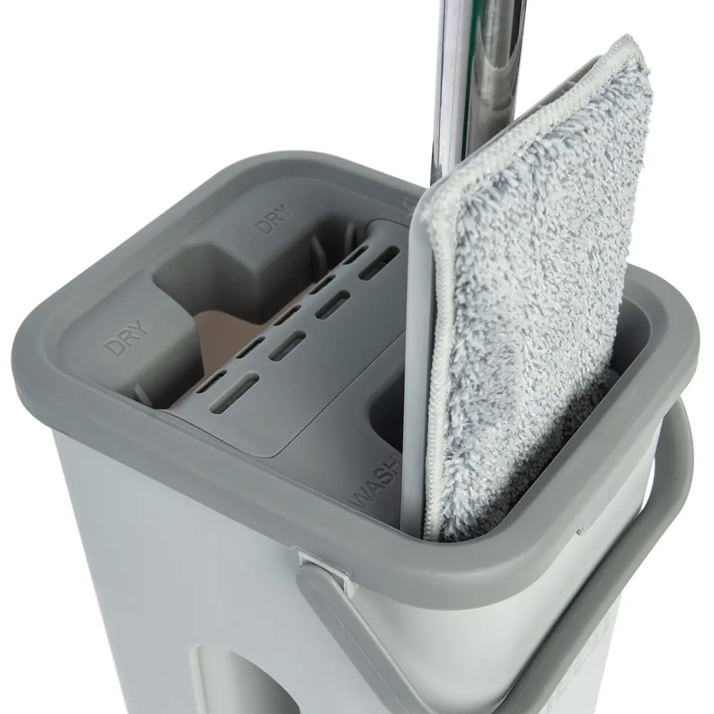 HOMEQUEEN Швабра с ведром для отжима - сухая уборка без контакта с водой 86584158 STLM-1402692 - Вид №1
