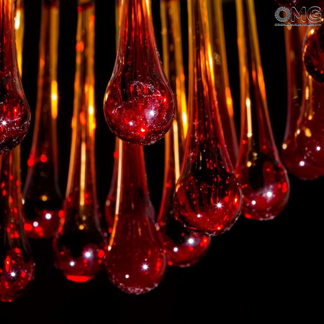 2315 ORIGINALMURANOGLASS Люстра Падение капель красная из муранского стекла OMG  см  - Вид №1