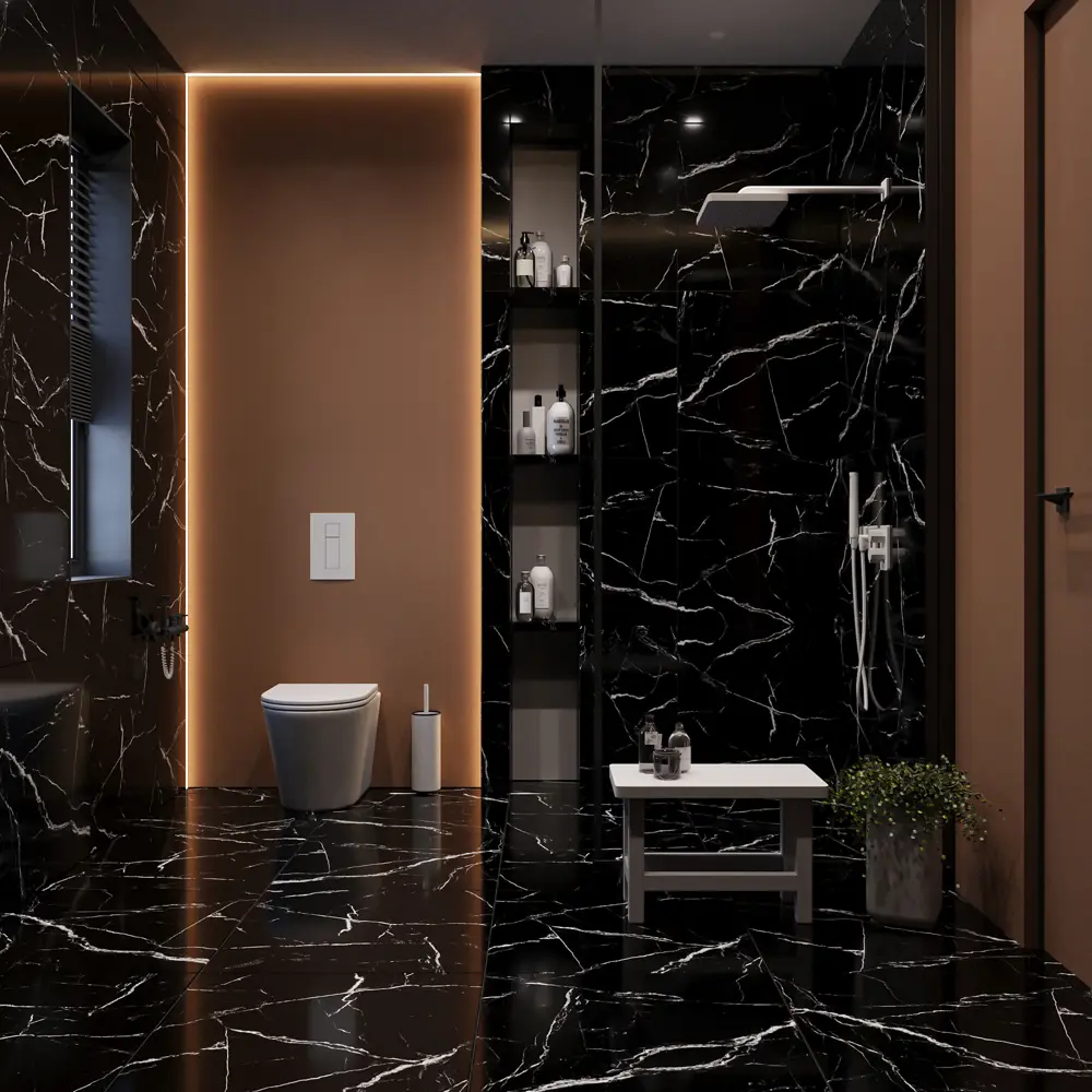 Глазурованный керамогранит Ag Spinner Black 60x60 1.44 м² полированный цвет черный 89417059 STLM-2066373 Santreyd ABGRES - Вид №3