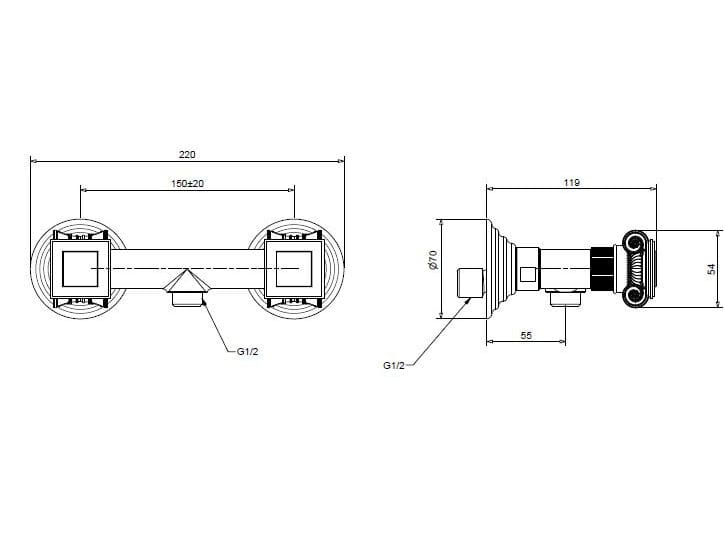 Хромированный латунный смеситель для душа Bugnatese Olympia ARCH-00094482 - Вид №2