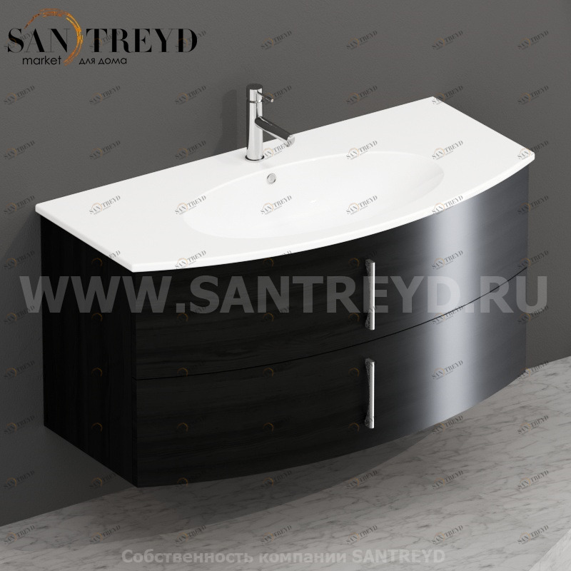 MDMC10Y6101 Тумба с двумя ящиками 100 см черная Globo 4ALL Италия Ceramica Globo