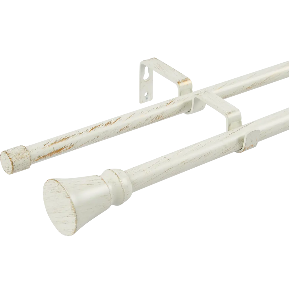 Настенный карниз раздвижной двухрядный Lystel d16/19 мм 160-300 см металл цвет белый 89440702 STLM-2016406 Santreyd 