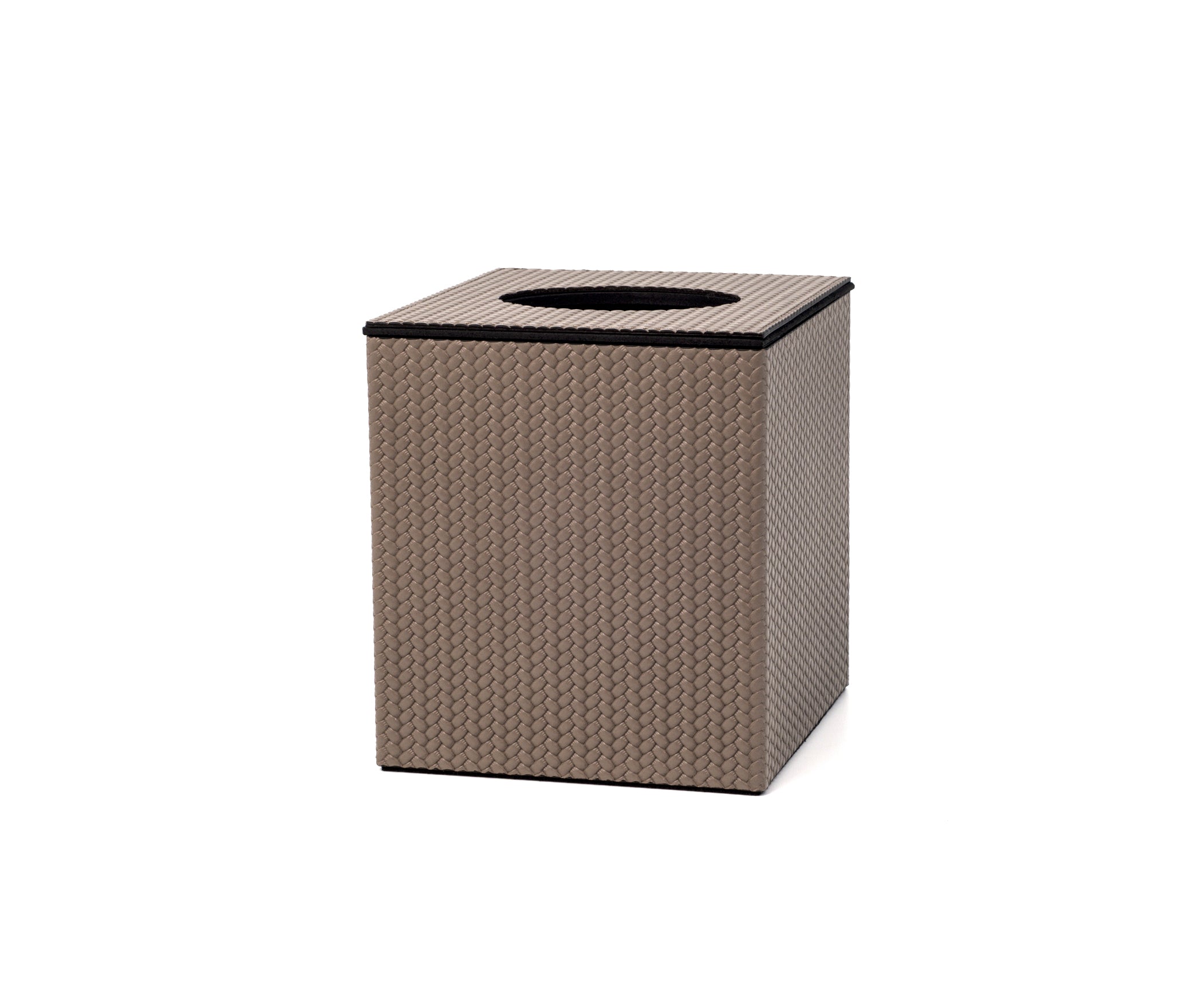 Квадратная коробка для салфеток с магнитной крышкой - 12,2X10,7XH12,5 см / зернистая кожа_серо-коричневый Pinetti 00.1582.029.048