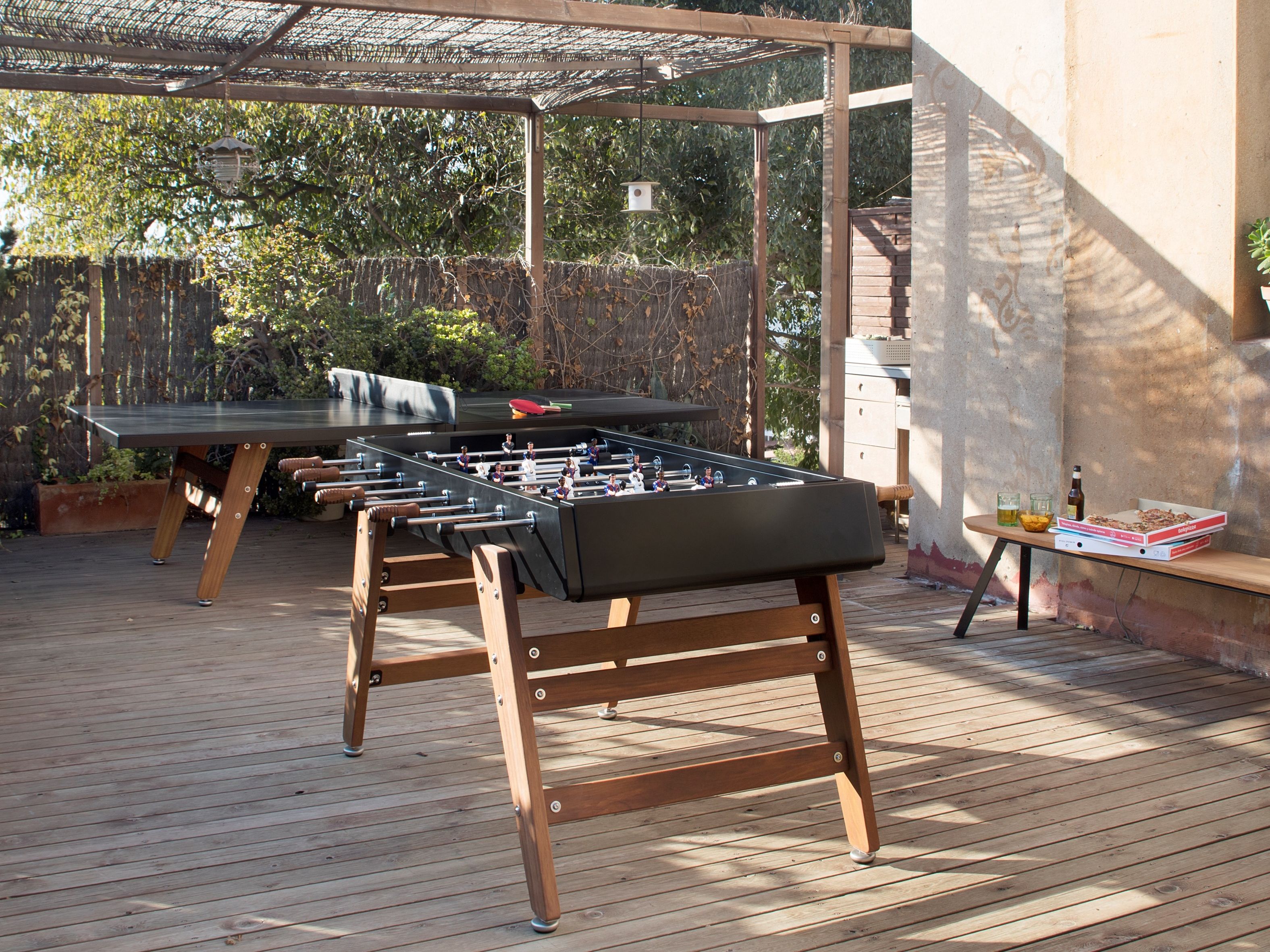 Прямоугольный стальной кальциобалилья и ножки из Ироко RS Barcelona RS3 WOOD ARCH-00003959 - Вид №6