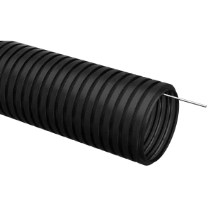 Труба гофрированная IEK D16 мм 50 м ПНД легкая с протяжкой цвет черный