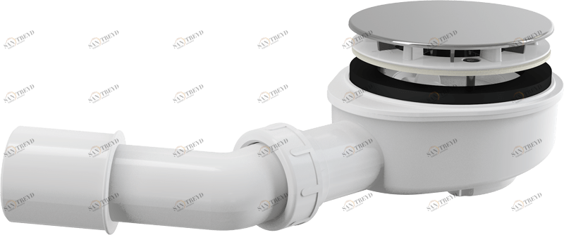 Сниженный сифон для толстостенного душевого поддона, хром ALCAPLAST A492CR