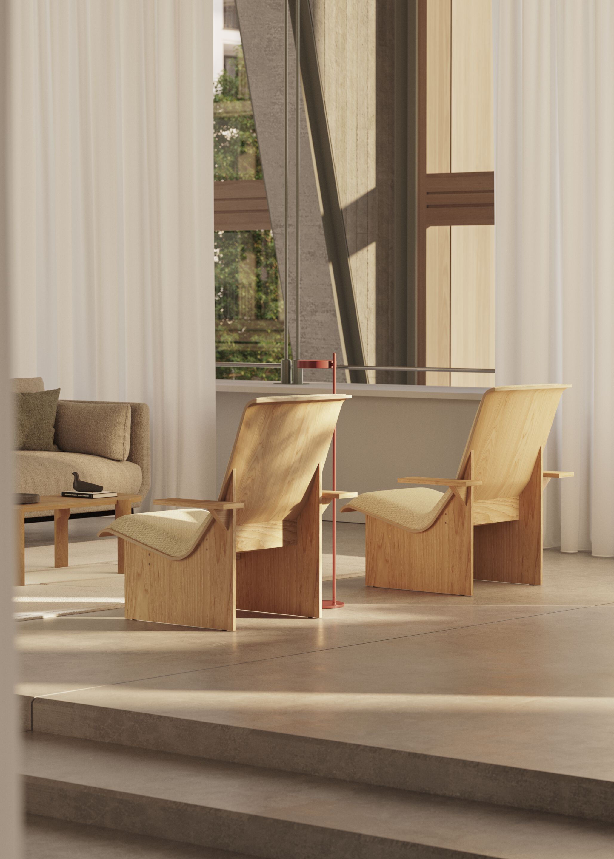 Деревянное кресло с подлокотниками Omelette Editions PORTA ARCH-00152453 - Вид №4