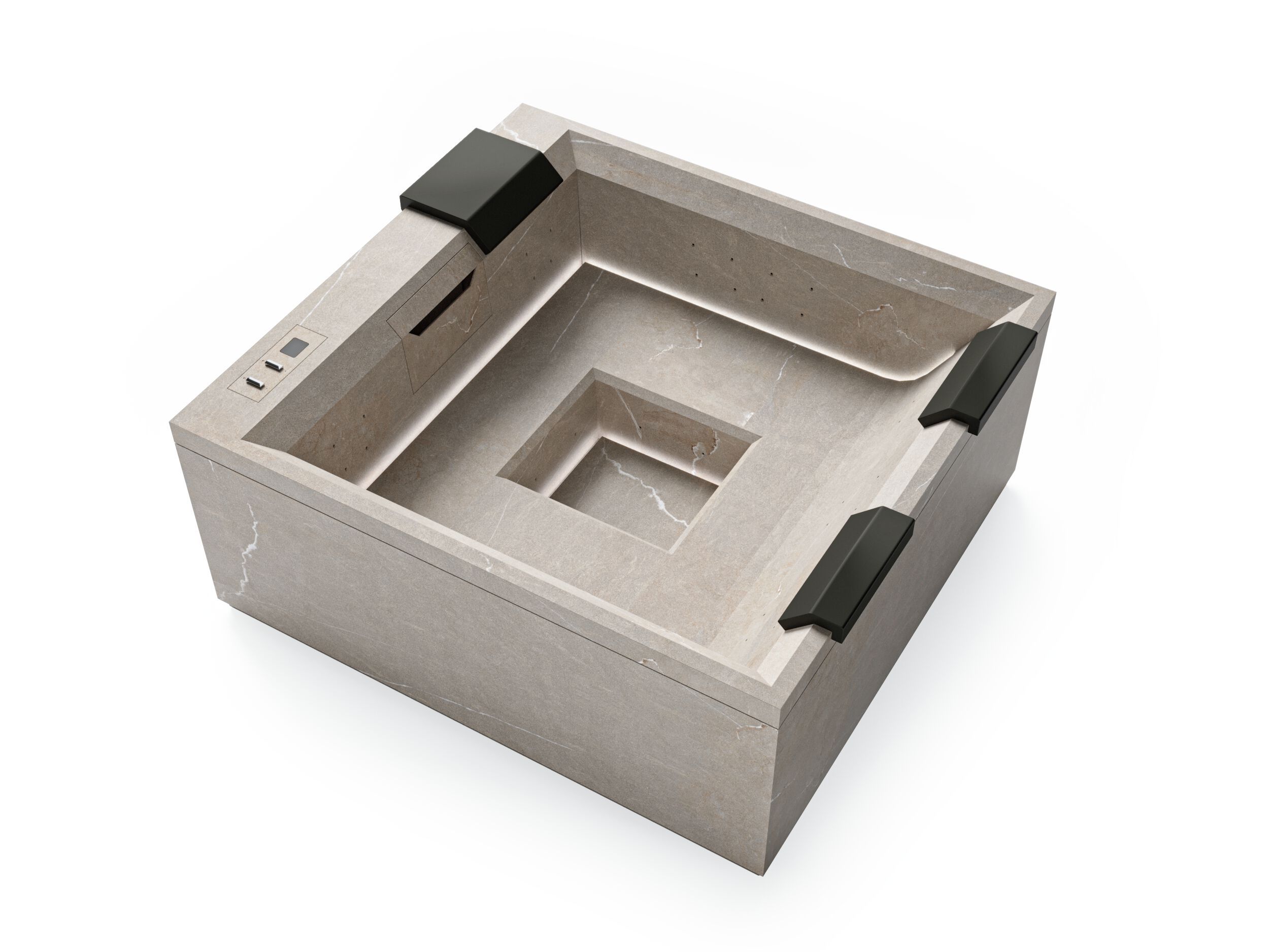 Мини-бассейн из керамогранита с гидромассажем Gruppo Treesse ROCK ARCH-00026626