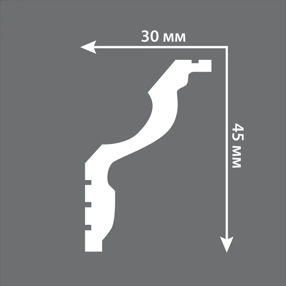 Плинтус потолочный полистирол Decomaster 148B-59 серебристый 30х45х2000 мм 17106485 STLM-2149328  - Вид №2