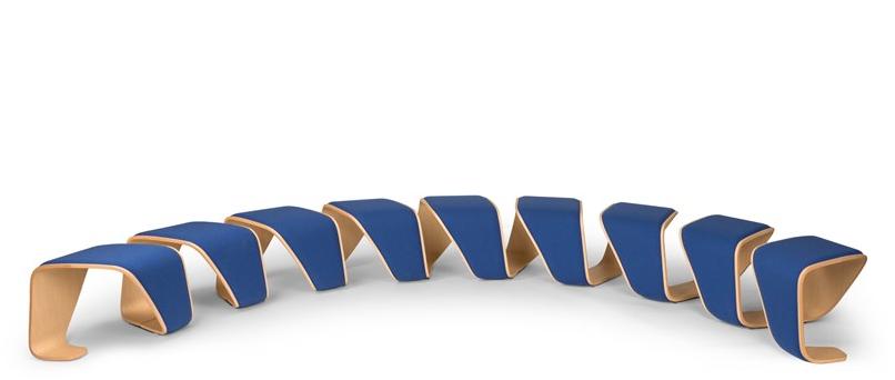 True Design Изогнутая модульная деревянная скамейка Dna sun-id-1411176 - Вид №1