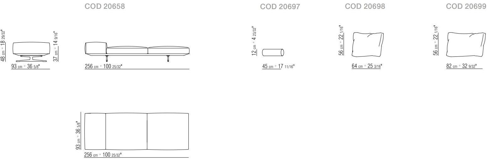 Flexform 2-х местный тканевый диван со съемным чехлом Wing sun-id-1495950 - Вид №11