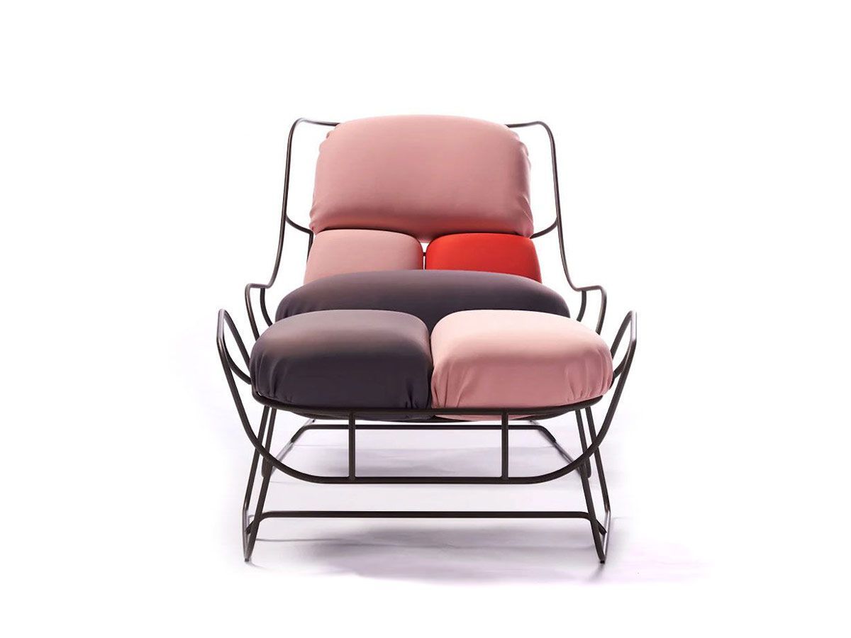 Окрашенное металлическое садовое кресло с подставкой для ног Poltronova плазма ARCH-00002817 - Вид №4