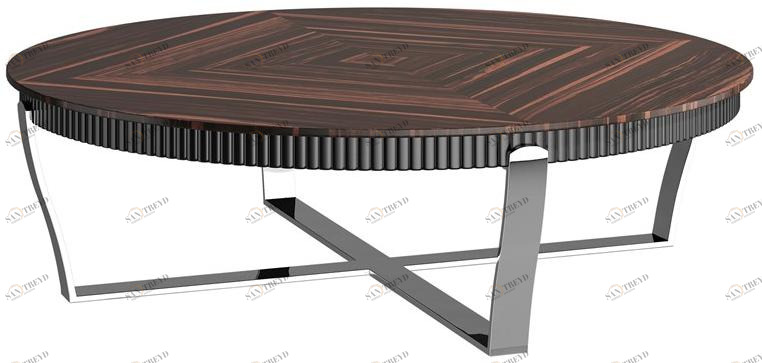 Capital Collection Низкий круглый журнальный столик из стали и дерева sun-id-1430617