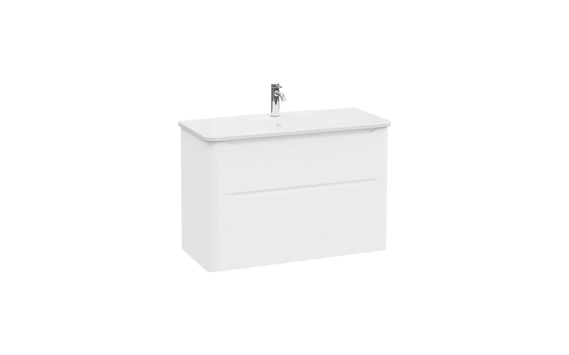 Подвесной шкаф для умывальника со встроенной раковиной VitrA Bathrooms Integra Round ARCH-00018639 - Вид №1