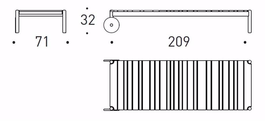 Varaschin Садовая кушетка из тика на колесиках Barcode 2180e - Вид №7