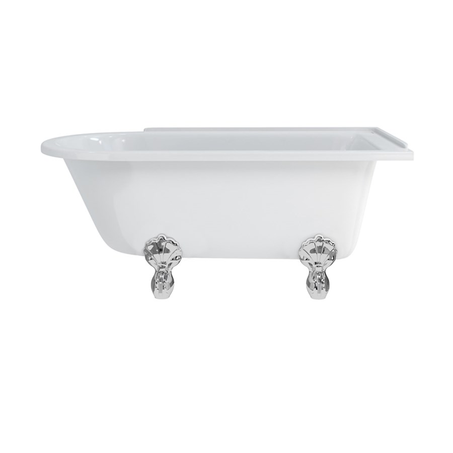 Burlington Душевая ванна для правой руки Hampton 150 см с роскошными ножками Правая рука с ножками Luxury Claw в черном цвете L1B E21  - Вид №1