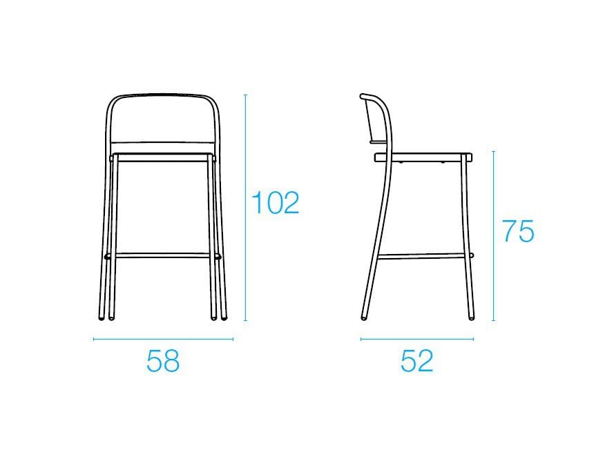 Стальной стул emu кафе ARCH-00015339 - Вид №2