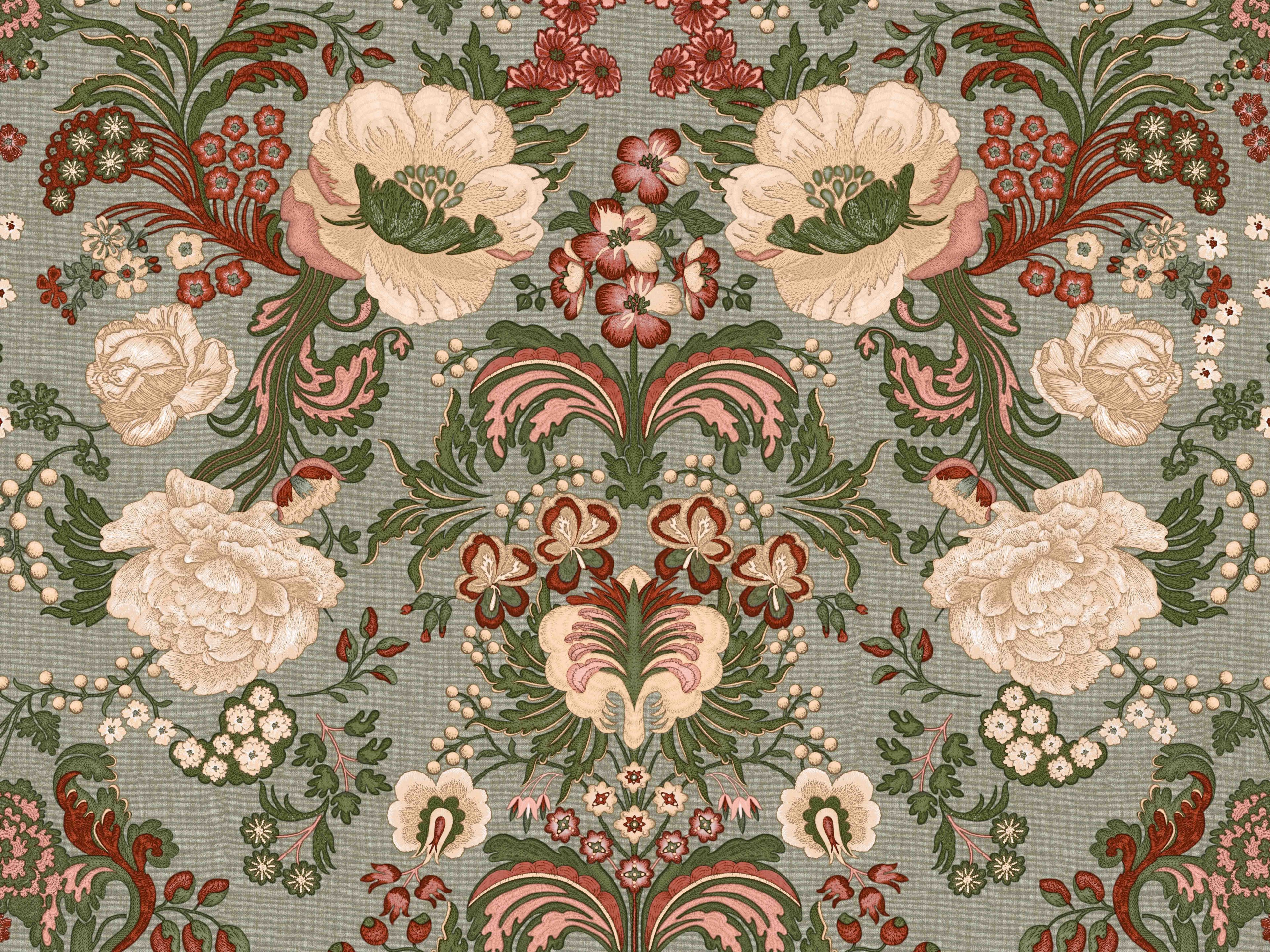 Цветочные узоры нетканые обои LELIEVRE Quenin-Belle Époque ARCH-00089402