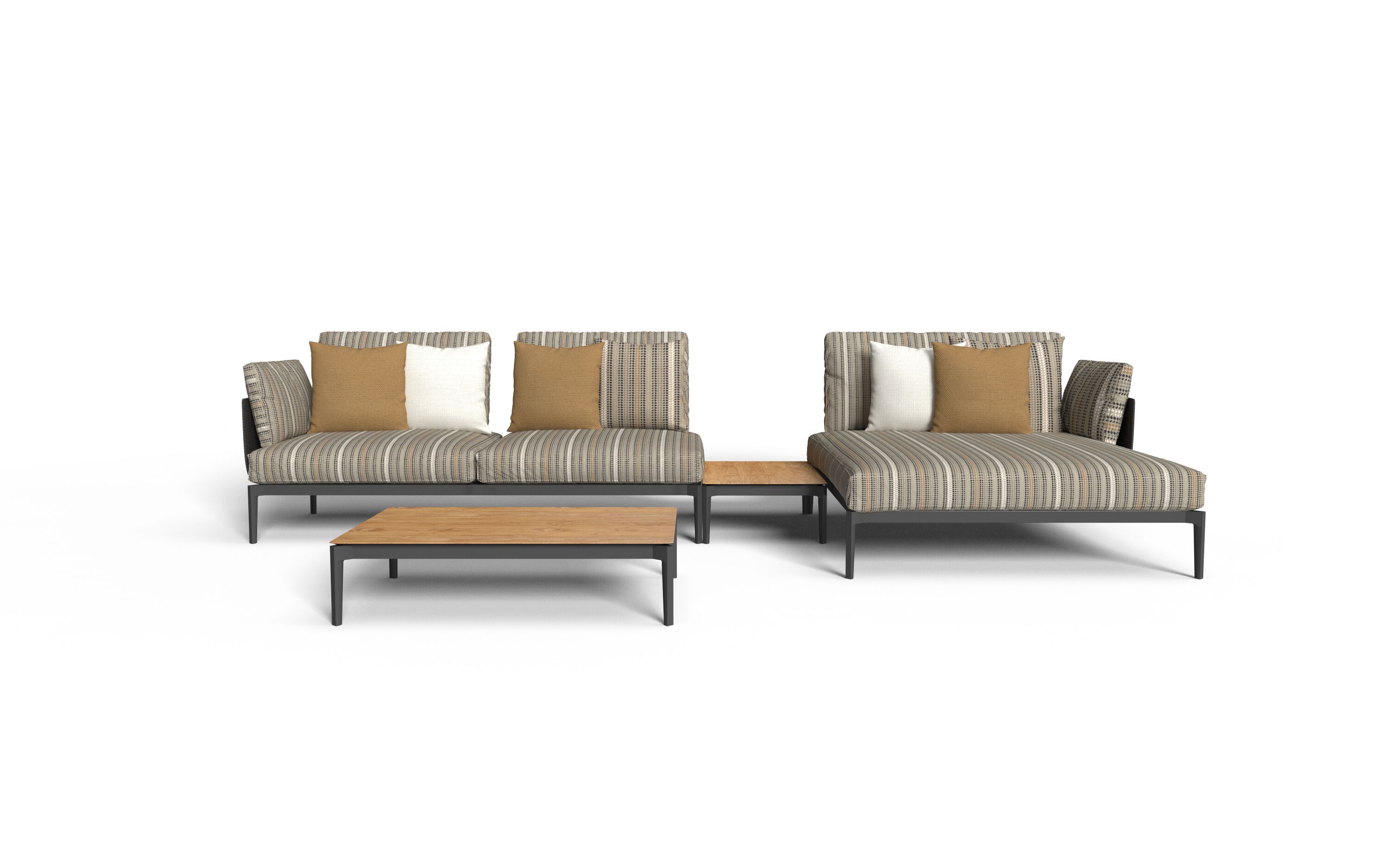 Угловой тканевый садовый диван с полуостровом Talenti Leaf ARCH-00080079 - Вид №3